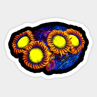 Mandarin Orange Zoanthid Art Sticker